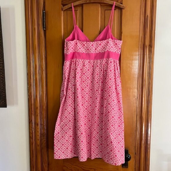 TOCCA Spaghetti Strap Pink/Wht Midi Dress Woman's Size 10 - Picture 3 of 8